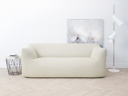 Мебельный чехол Дримлайн на двухместный диван бледно-розовый 100-150